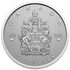 Pure Silver Coin - 100th Anniversary of the Arms of Canada